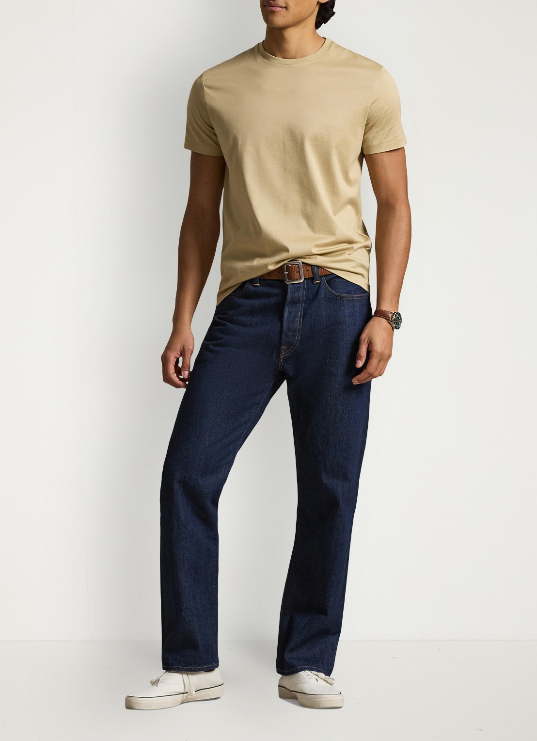 Ralph Lauren T-shirt met ronde hals - voorkant 2 coastal beige / beige