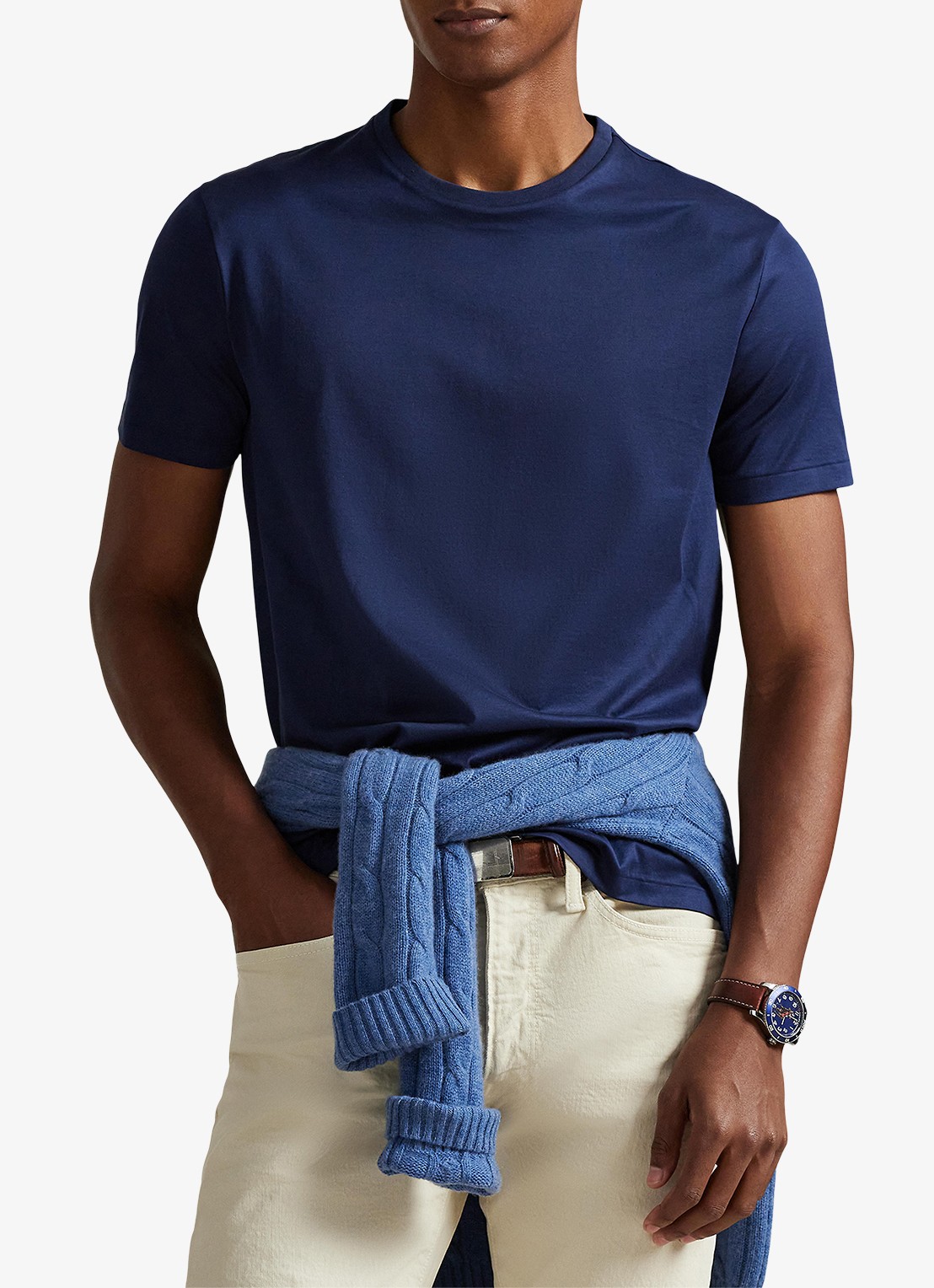 Ralph Lauren T-shirt met ronde hals - detail donkerblauw