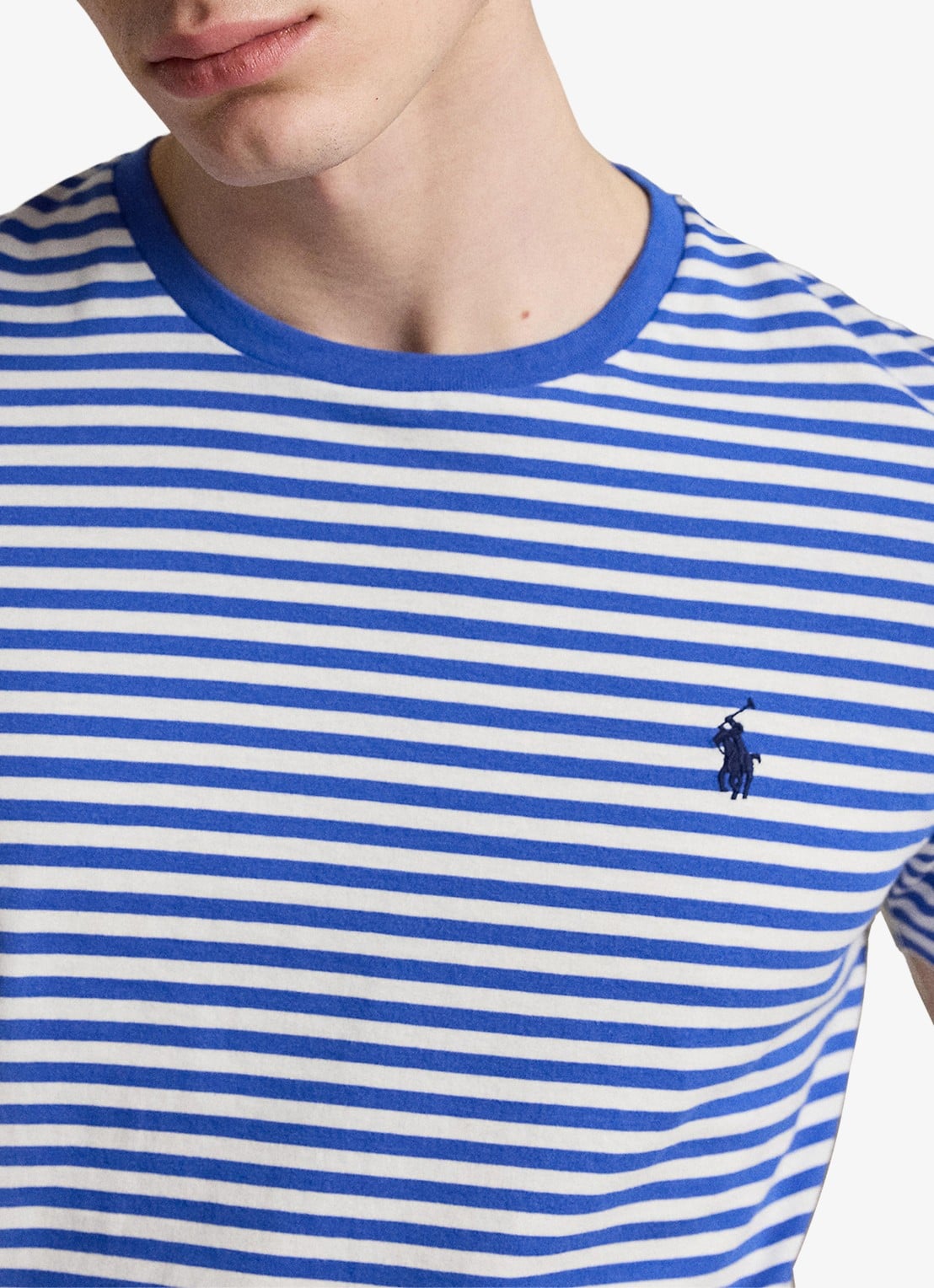 Ralph Lauren T-shirt met streepprint en logoborduring - detail 2 new iris blue/white / blauw