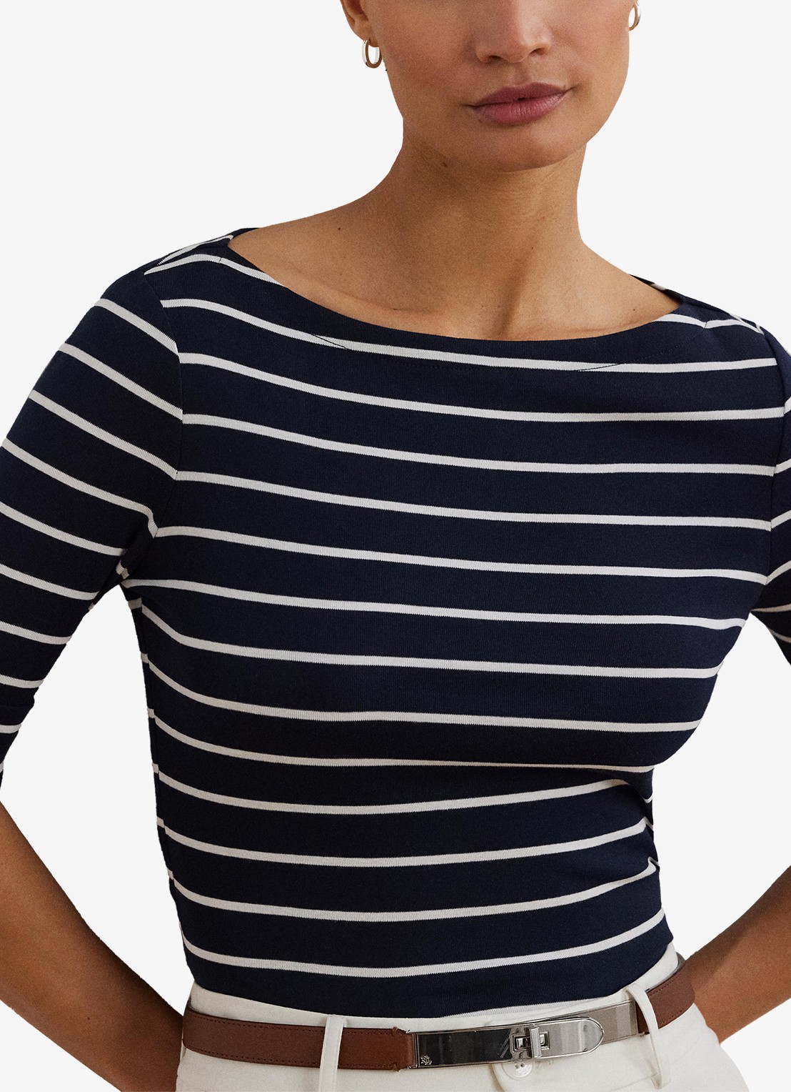 Ralph Lauren T-shirt met streepprint - detail 4 lauren navy / donkerblauw