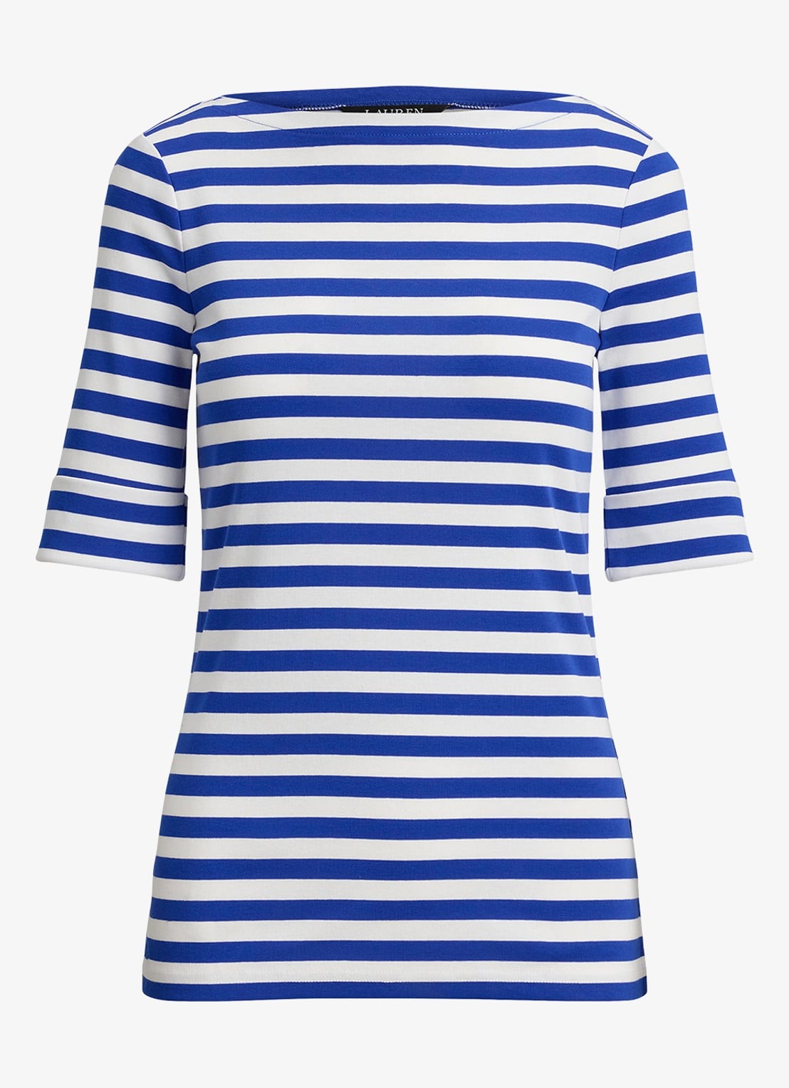 Ralph Lauren T-shirt met streepprint  - voorkant 2 blauw