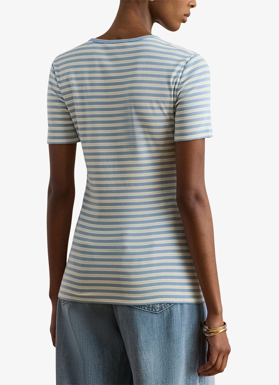Ralph Lauren T-shirt met streepprint - achterkant 3 blue note multi / blauw
