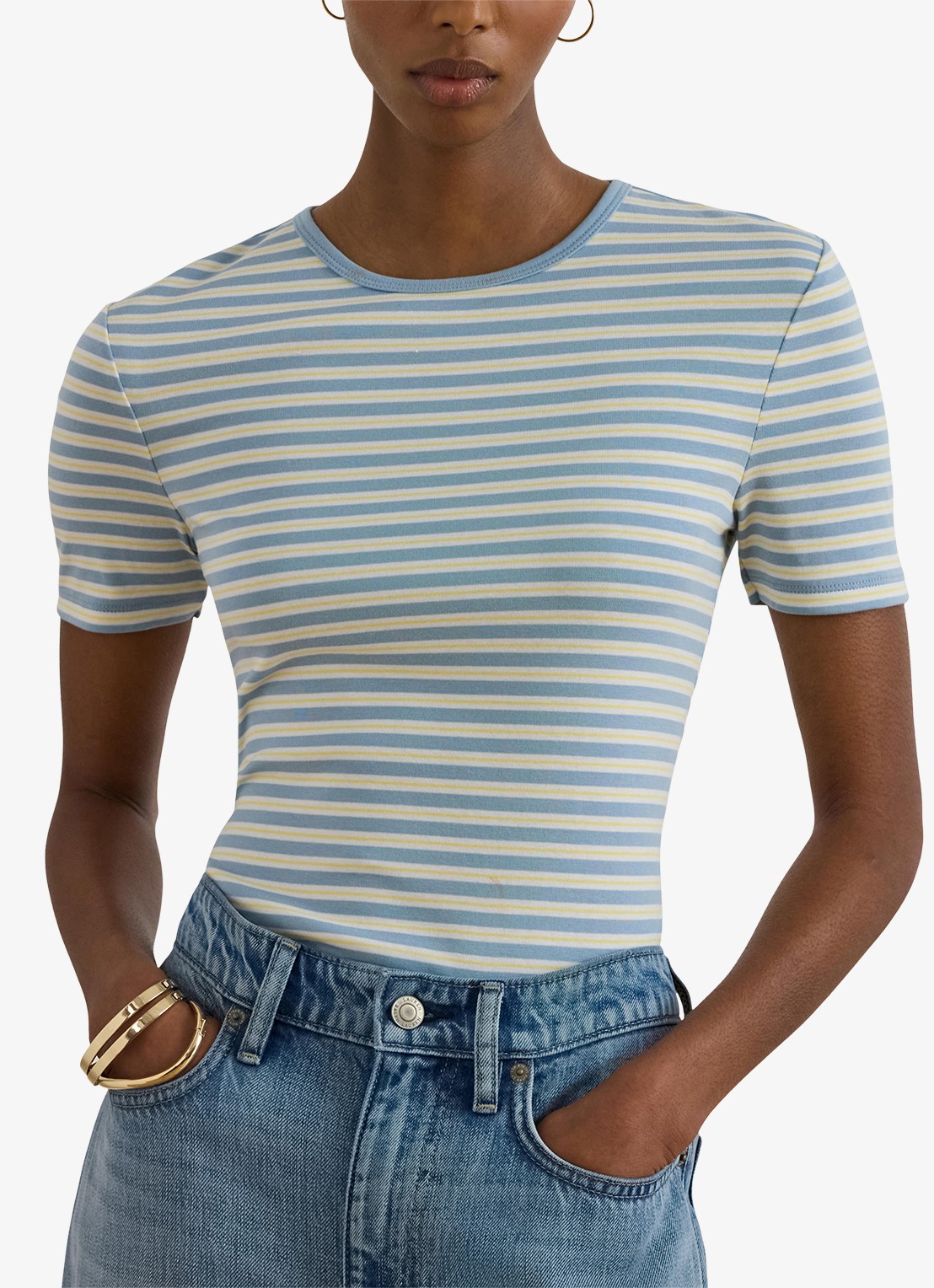 Ralph Lauren T-shirt met streepprint - detail blue note multi / blauw