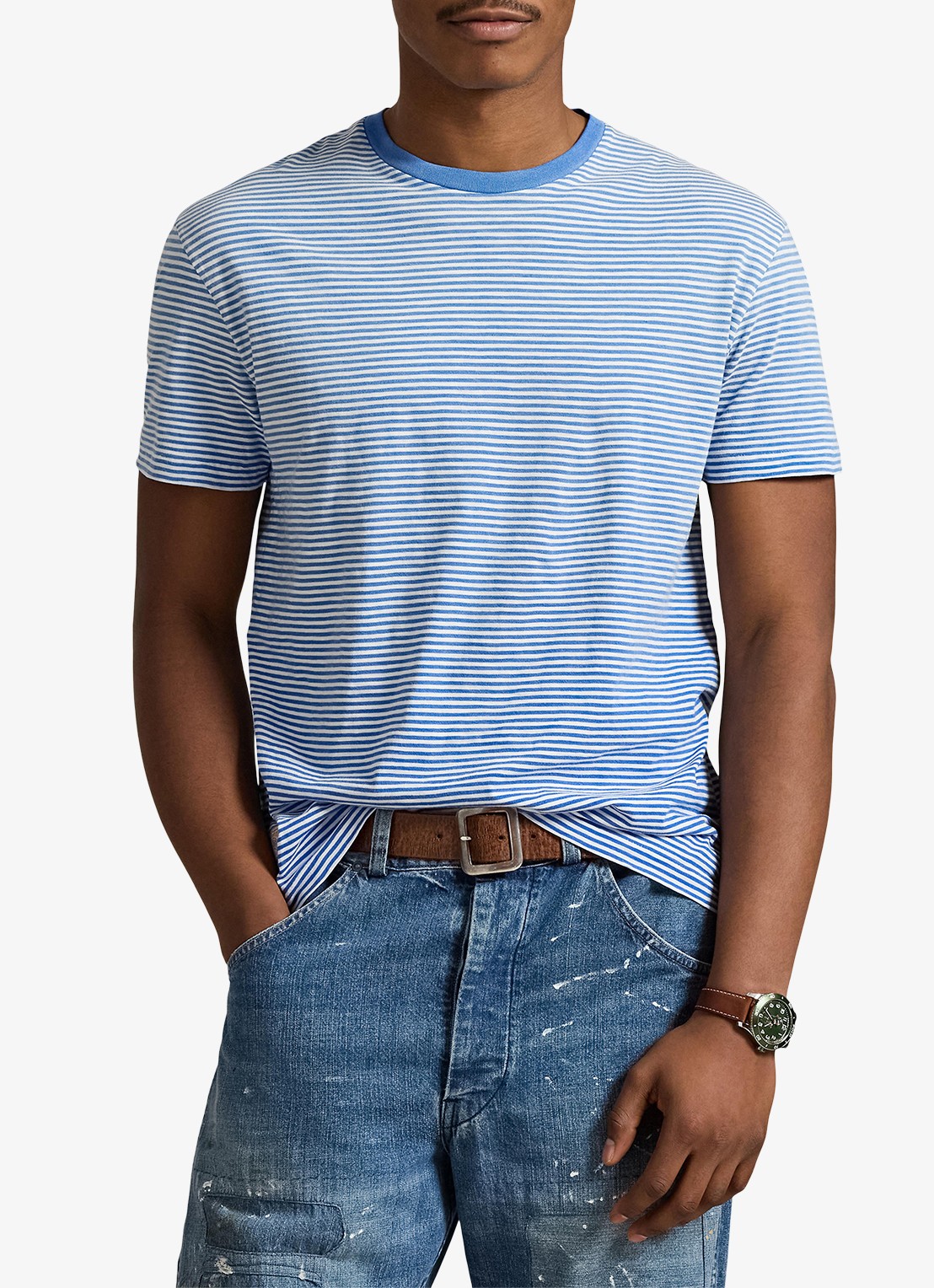 Ralph Lauren T-shirt met streepprint - detail 4 dakota blue multi-zypr