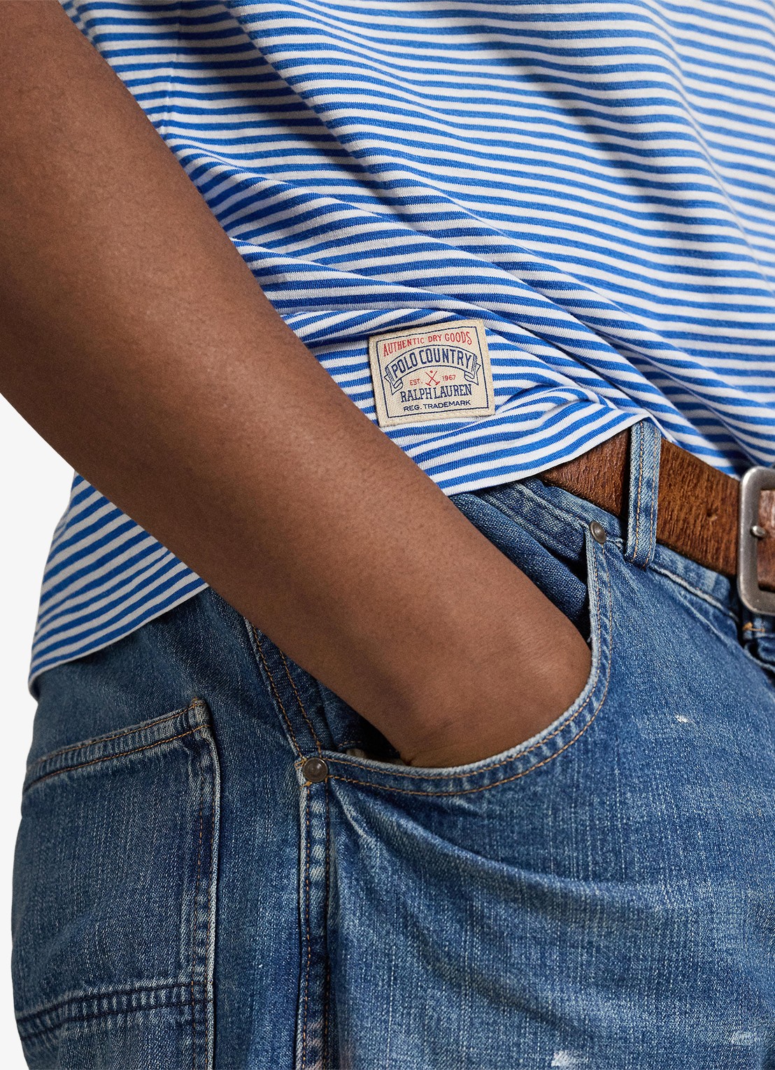 Ralph Lauren T-shirt met streepprint - detail 5 dakota blue multi-zypr