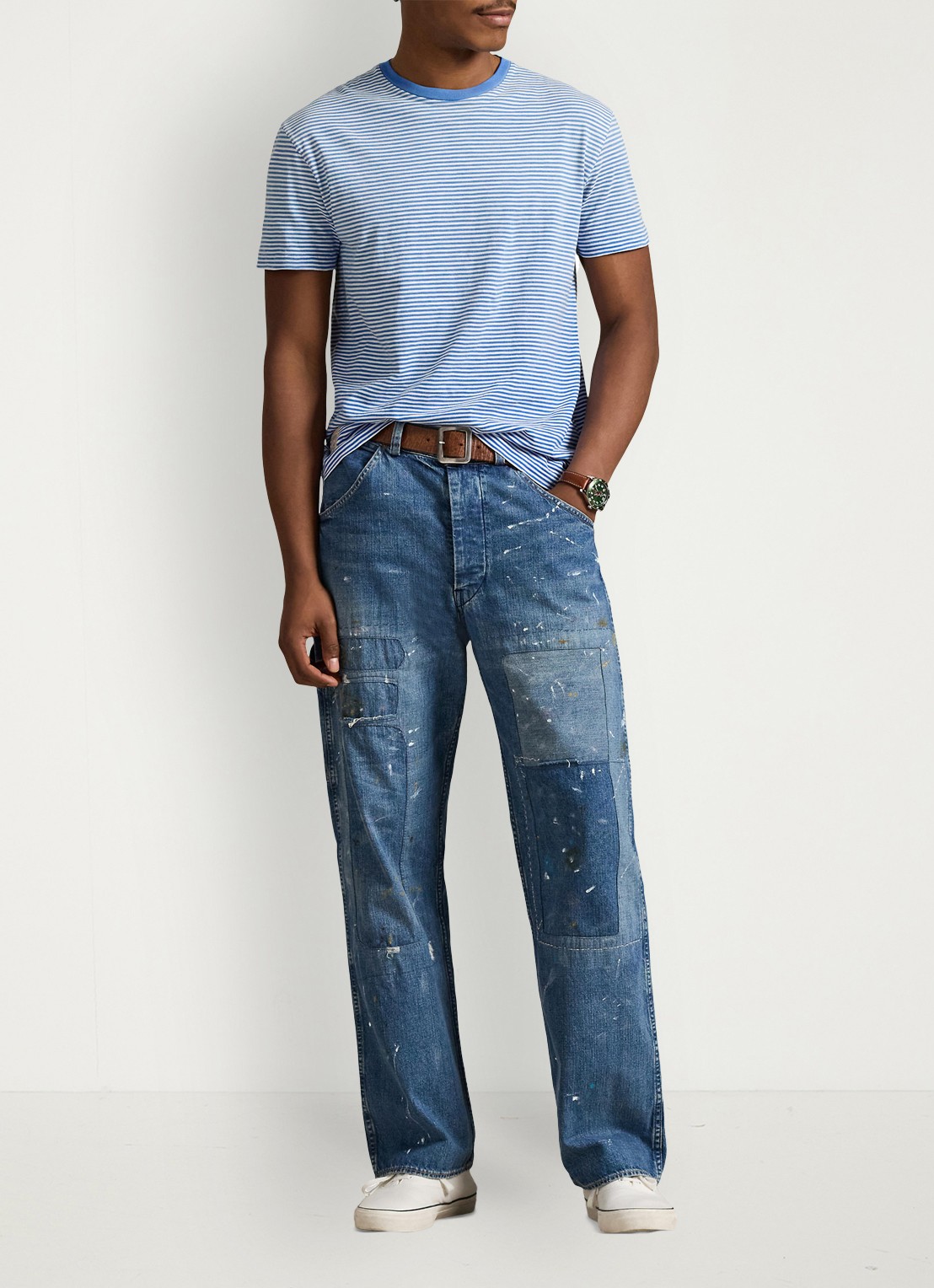 Ralph Lauren T-shirt met streepprint - voorkant 3 dakota blue multi-zypr