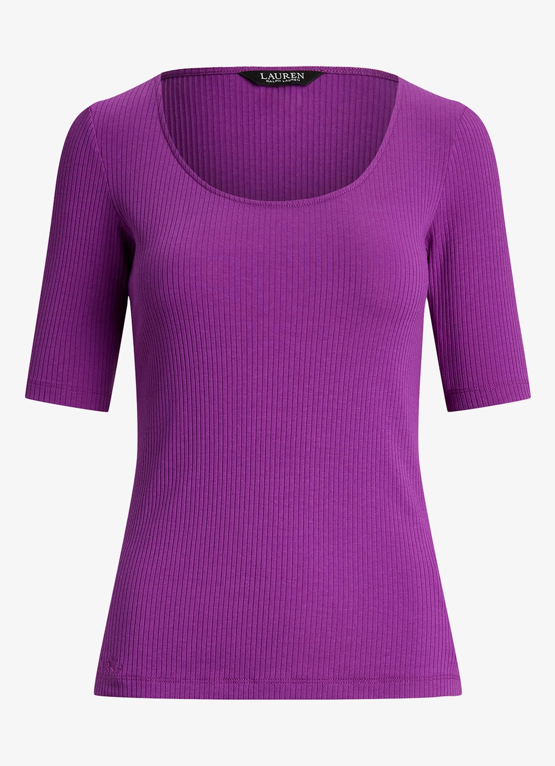 Ralph Lauren T-shirt met stretch - voorkant purple dawn / paars