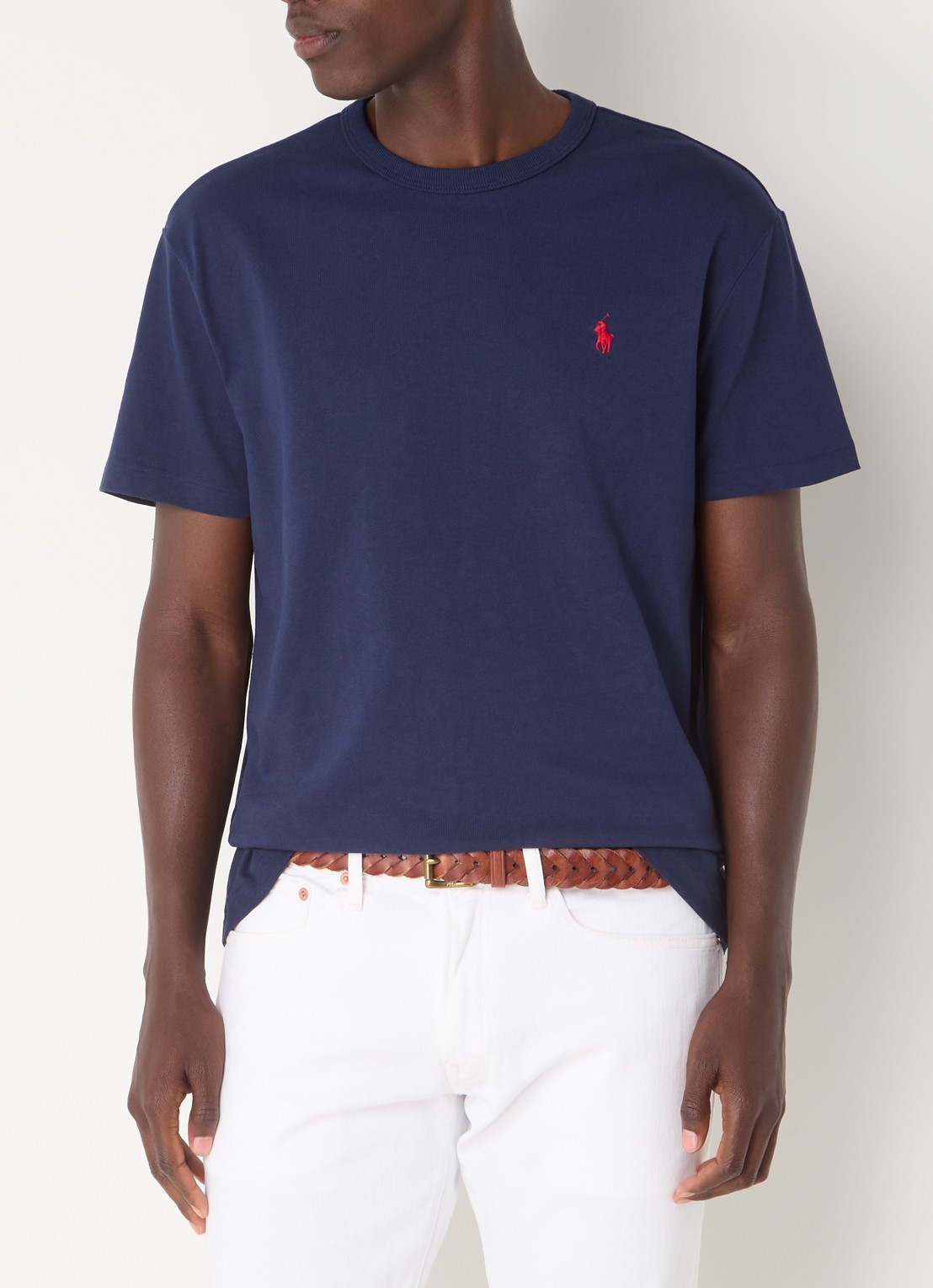 Ralph Lauren T-shirt van jersey met logoborduring  - detail 4 newport navy / blauw