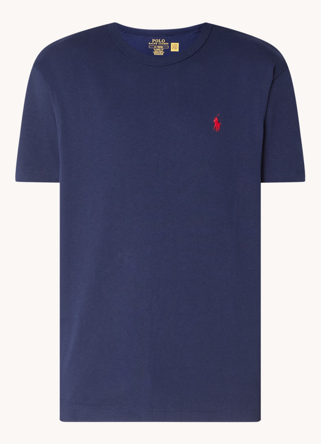 Ralph Lauren T-shirt van jersey met logoborduring  - voorkant 2 newport navy / blauw