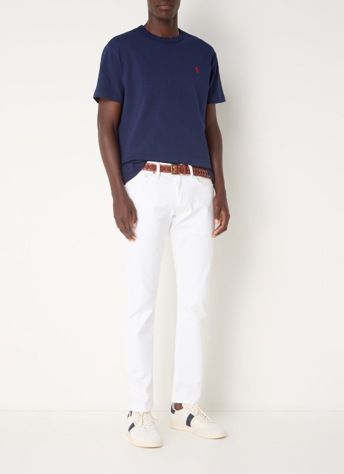 Ralph Lauren T-shirt van jersey met logoborduring  - voorkant 3 newport navy / blauw