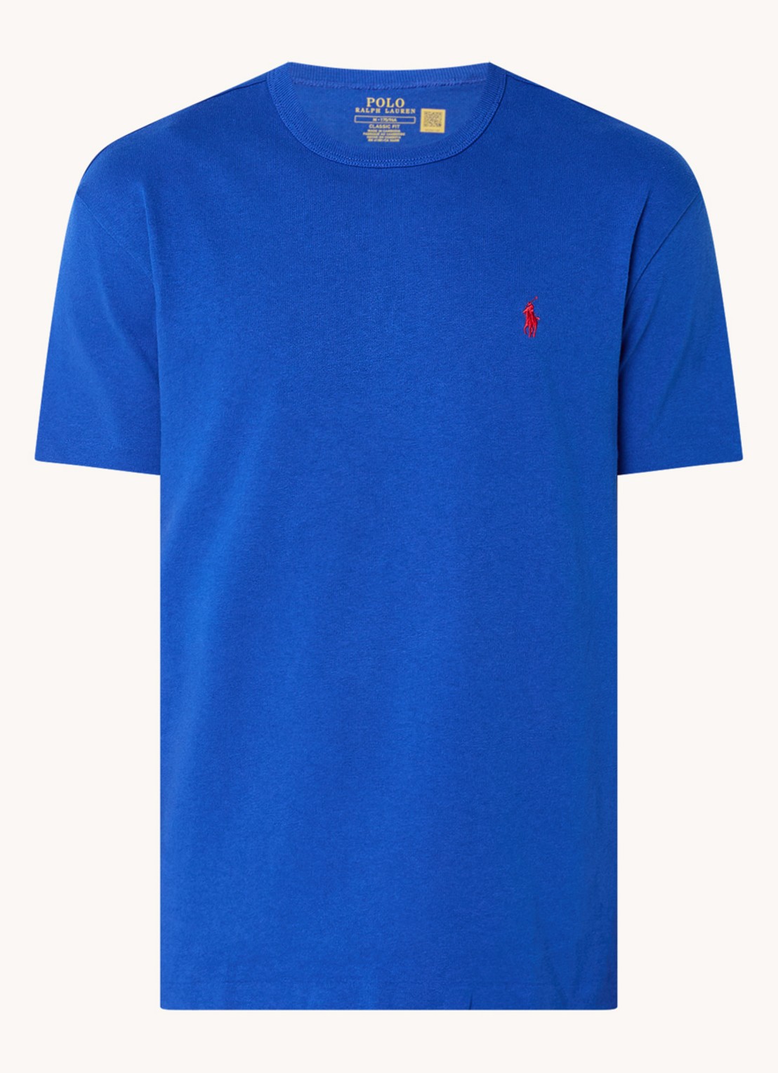 Ralph Lauren T-shirt van jersey met logoborduring  - voorkant kobaltblauw