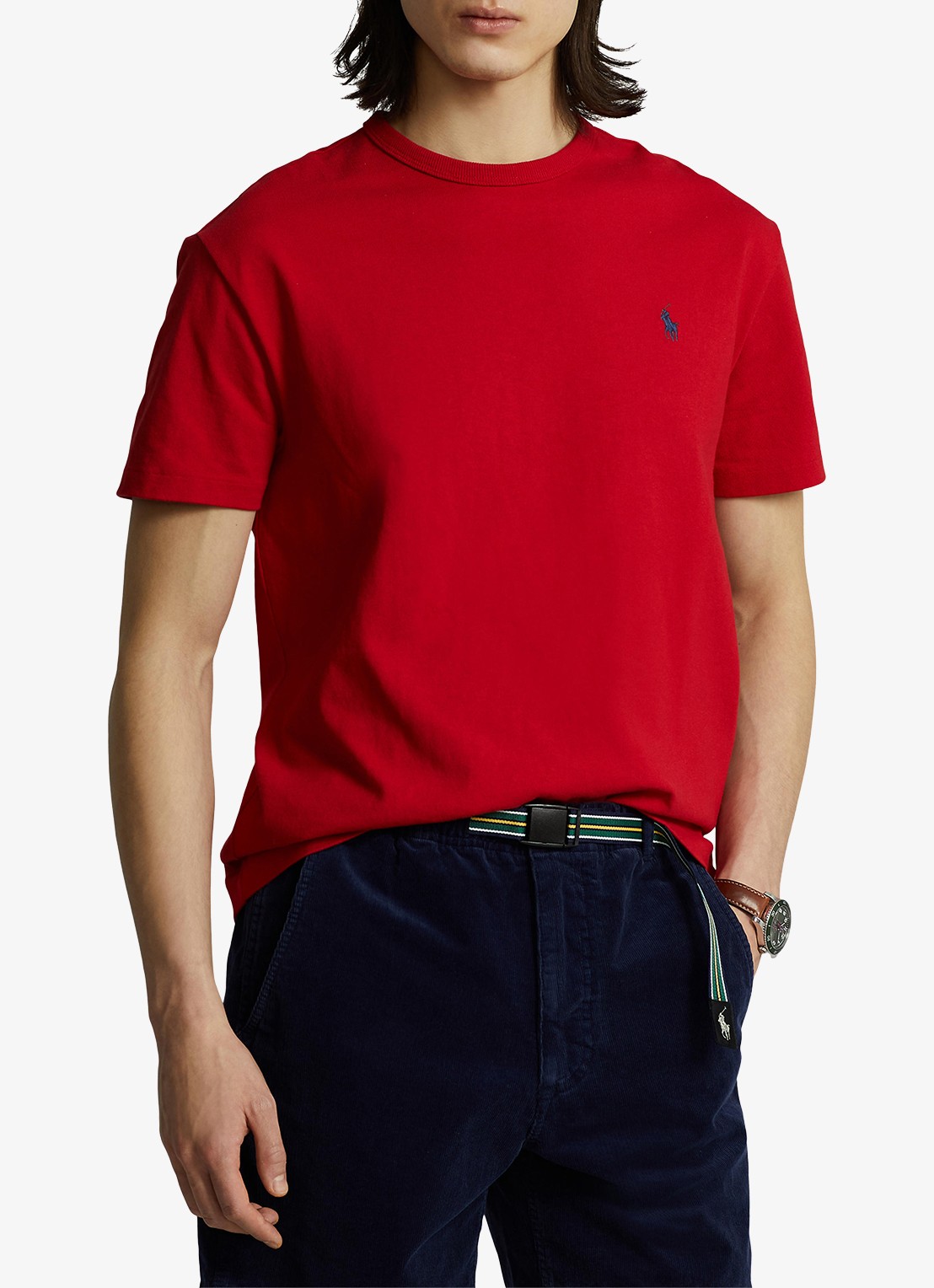 Ralph Lauren T-shirt van jersey met logoborduring  - detail rl 2000 red / rood
