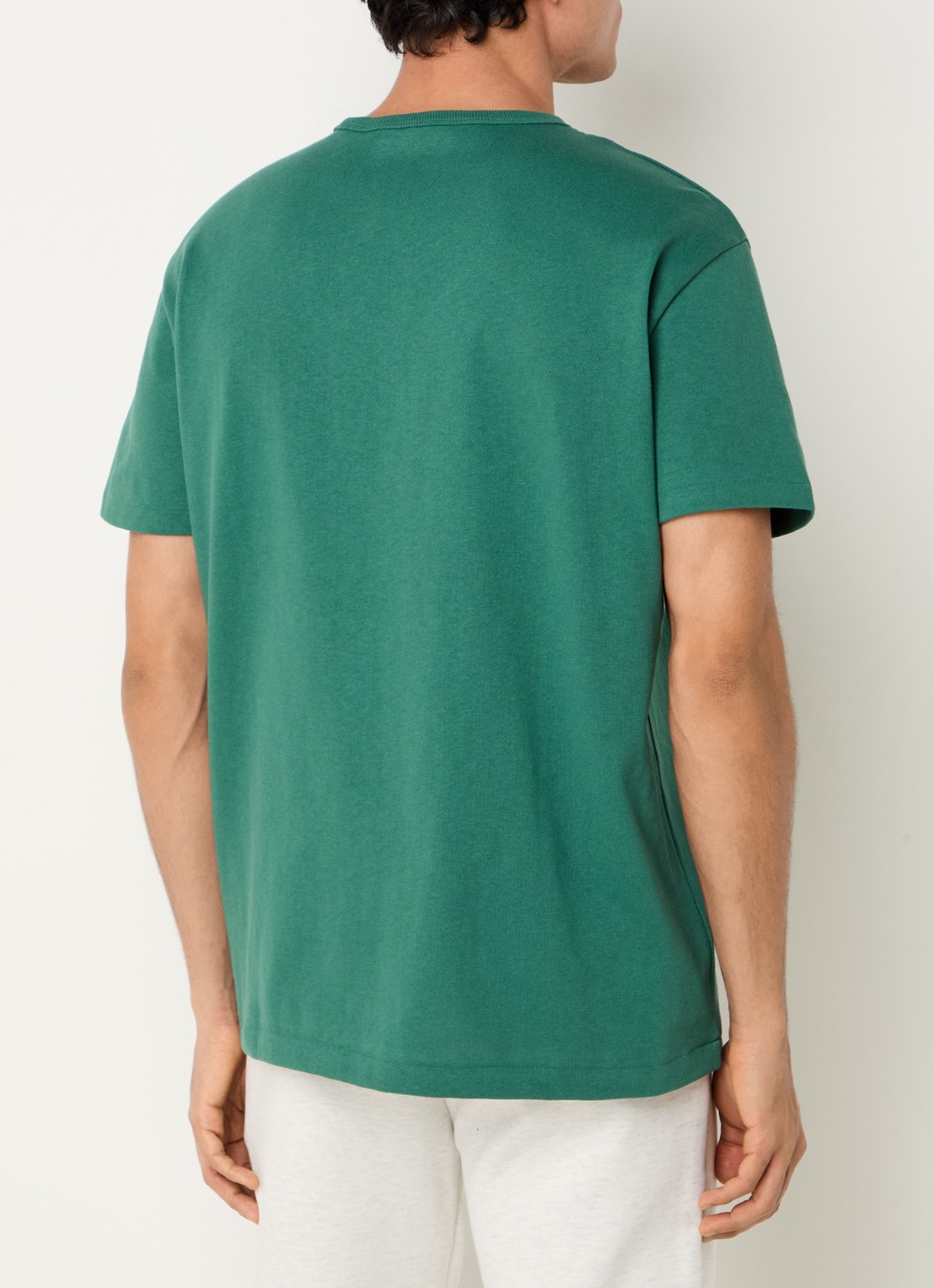 Ralph Lauren T-shirt van jersey met logoborduring  - achterkant 2 antique green / groen