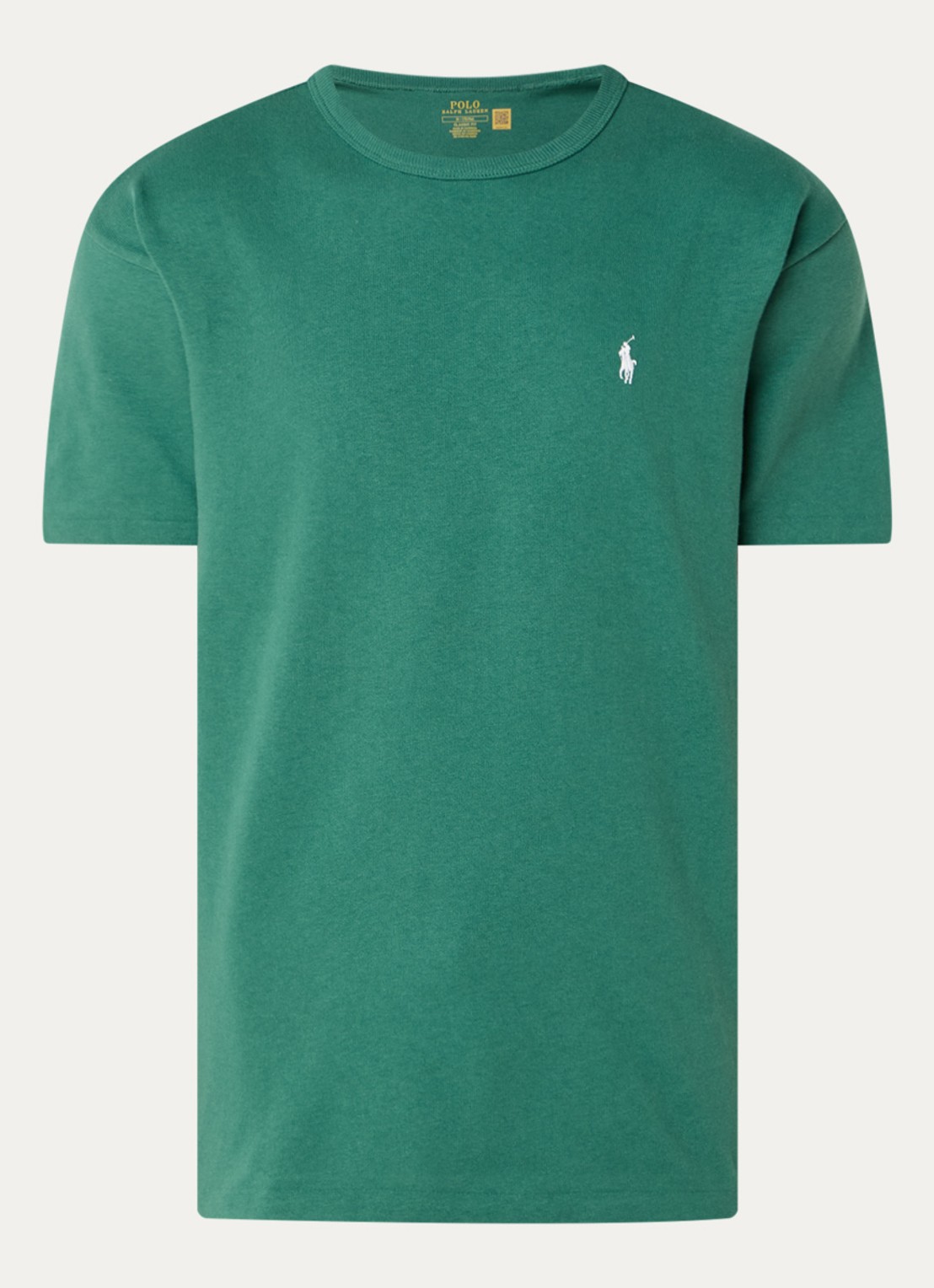 Ralph Lauren T-shirt van jersey met logoborduring  - voorkant 5 antique green / groen