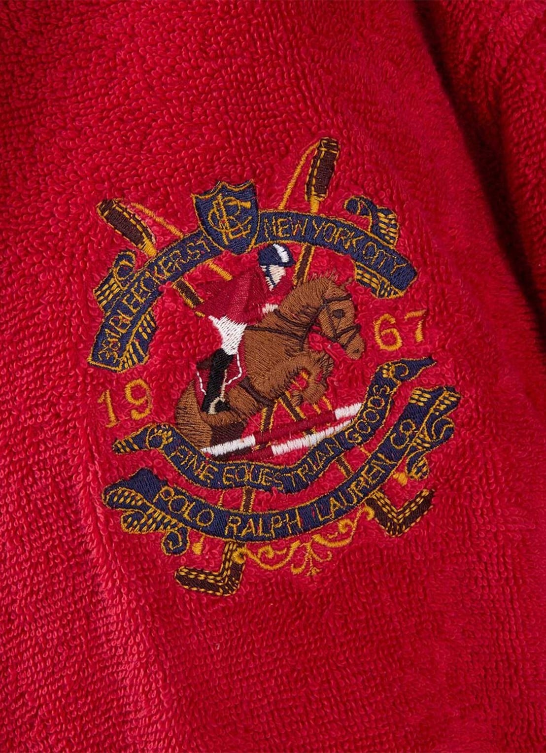 Ralph Lauren Taber badjas met logoborduring - unisex - detail 3 rood