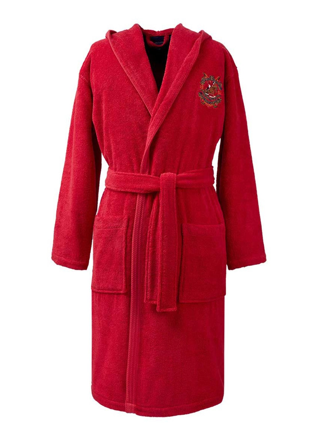 Ralph Lauren Taber badjas met logoborduring - unisex - voorkant 3 rood