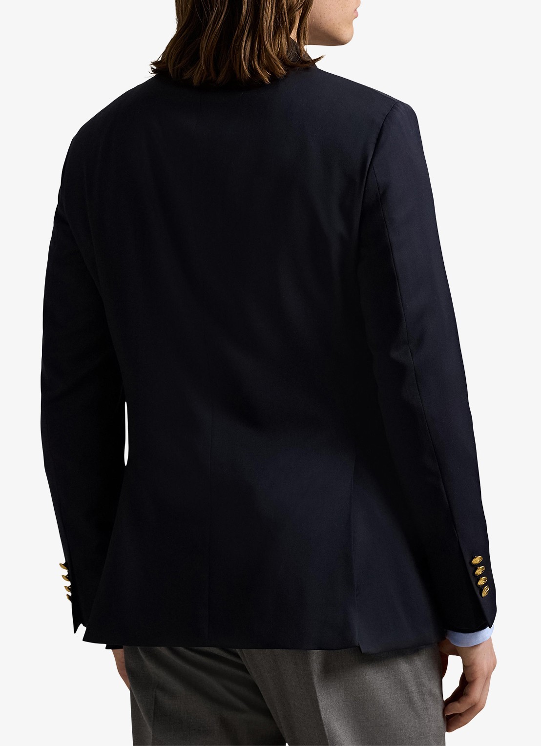 Ralph Lauren Tailored fit colbert van wol met klepzakken - achterkant classic navy / donkerblauw