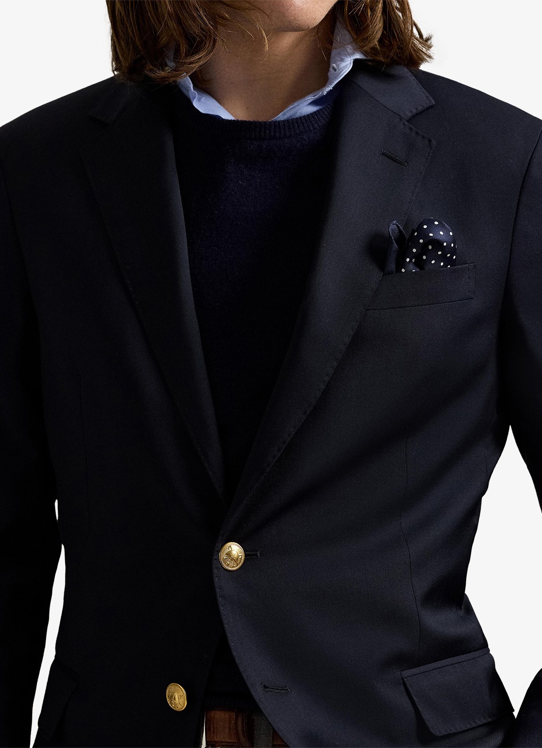 Ralph Lauren Tailored fit colbert van wol met klepzakken - detail 3 classic navy / donkerblauw