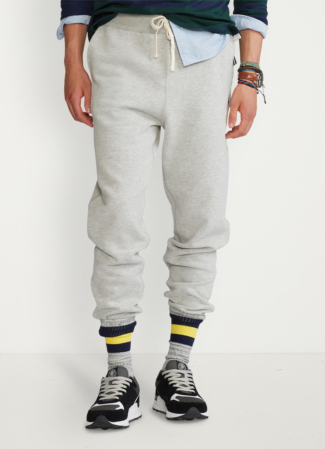 Ralph Lauren Tapered fit cropped joggingbroek met logoborduring - detail 4 andover heather / grijs