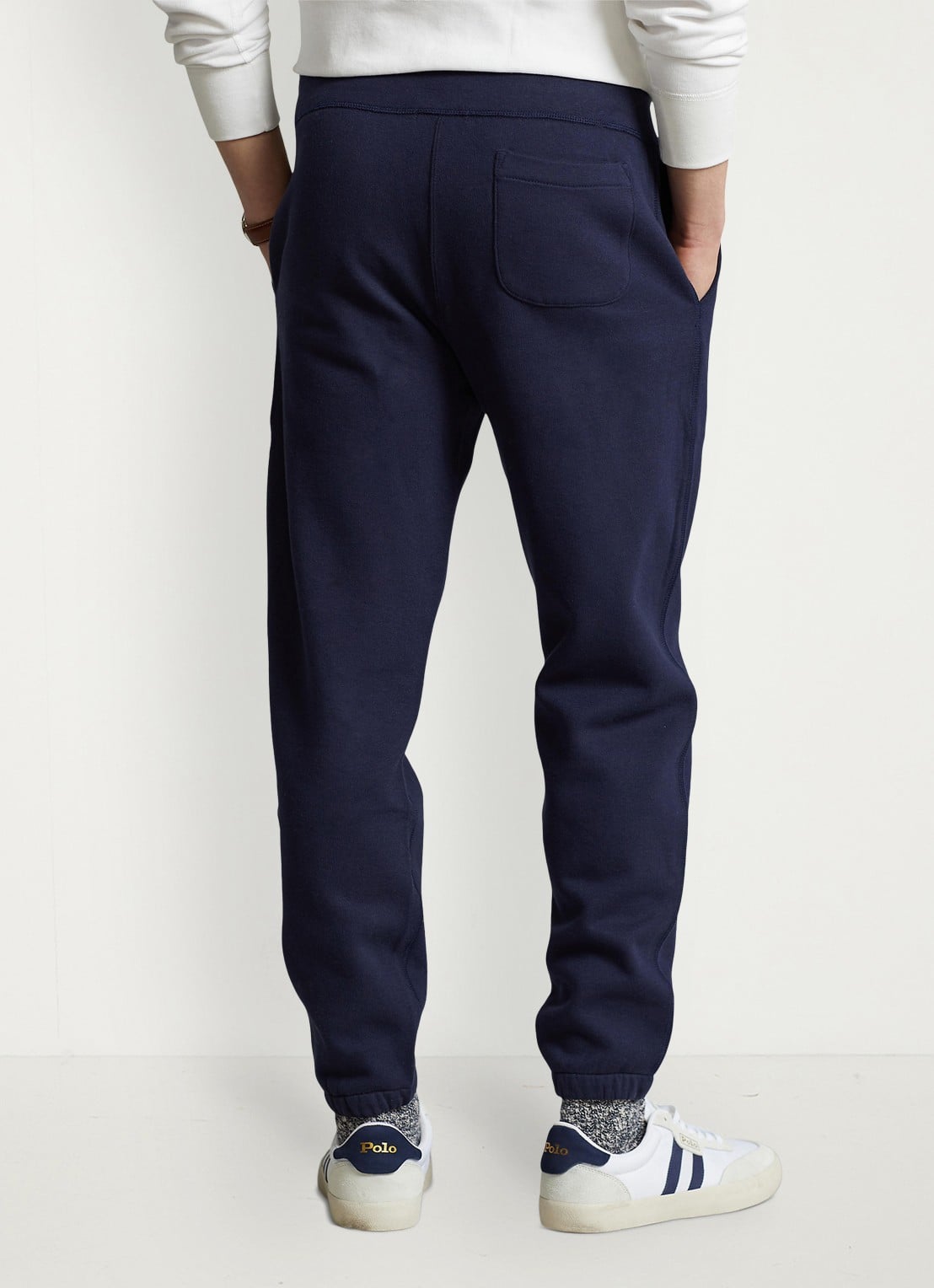 Ralph Lauren Tapered fit cropped joggingbroek met logoborduring - achterkant cruise navy / blauw
