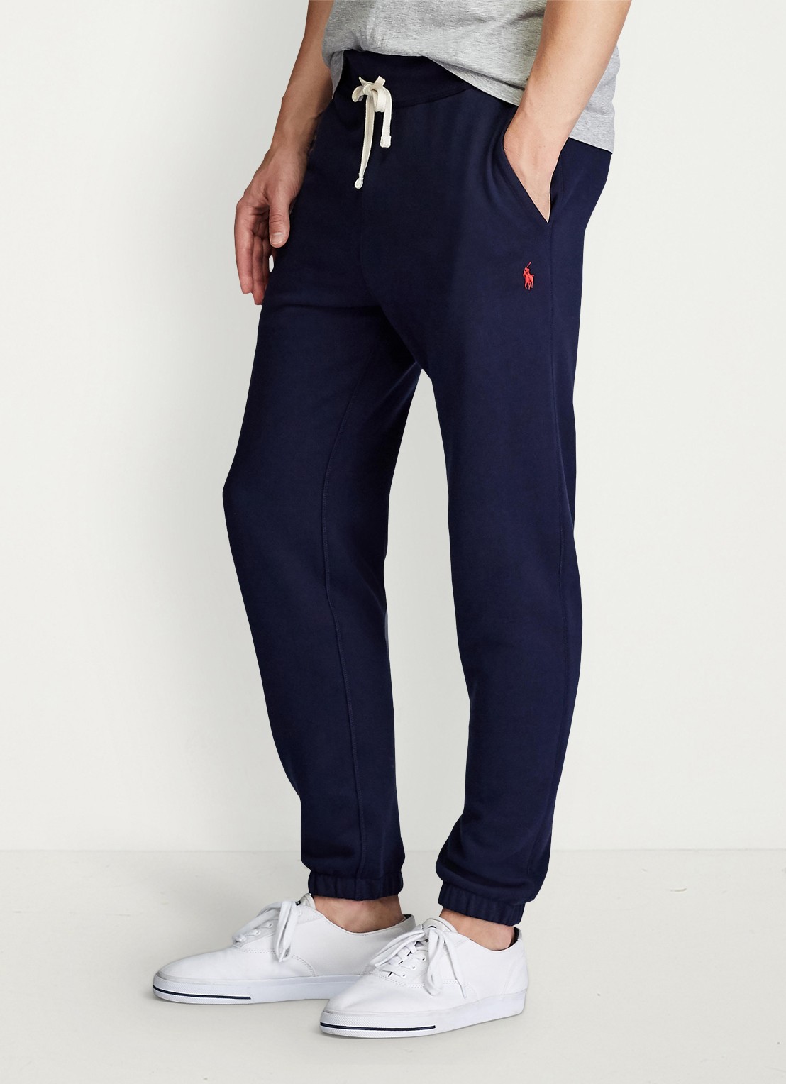 Ralph Lauren Tapered fit cropped joggingbroek met logoborduring - detail 5 cruise navy / blauw