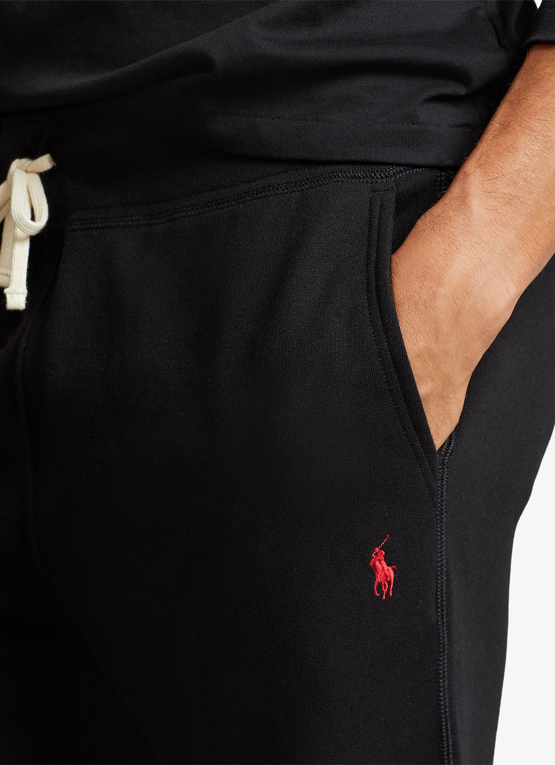 Ralph Lauren Tapered fit cropped joggingbroek met logoborduring - detail 5 polo black / zwart
