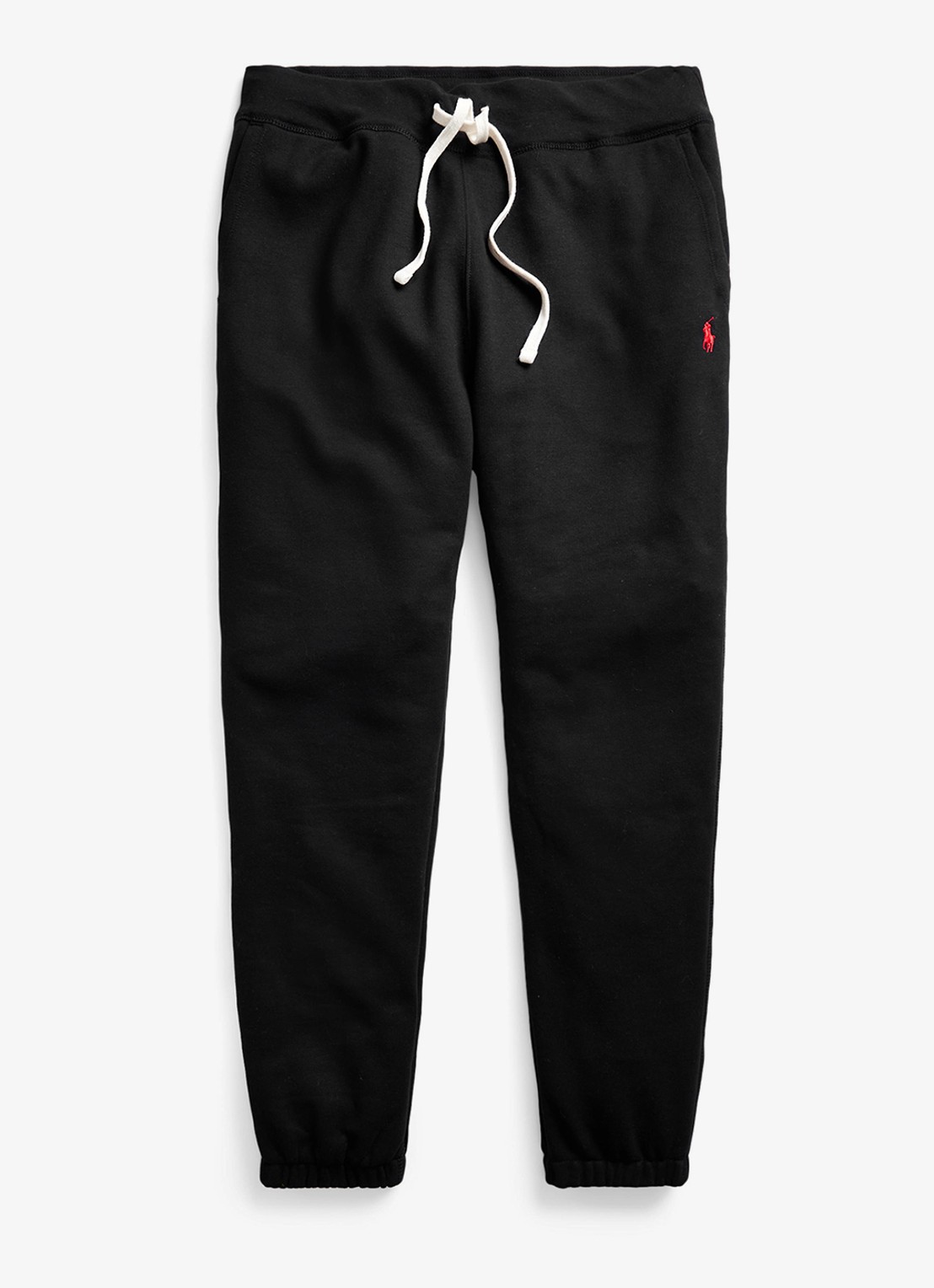 Ralph Lauren Tapered fit cropped joggingbroek met logoborduring - voorkant 2 polo black / zwart