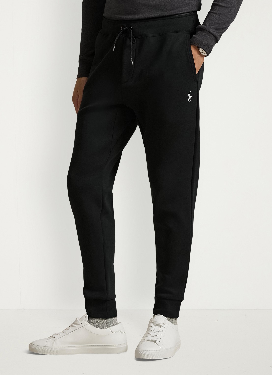 Ralph Lauren Tapered fit joggingbroek met logoborduring - detail polo black / zwart