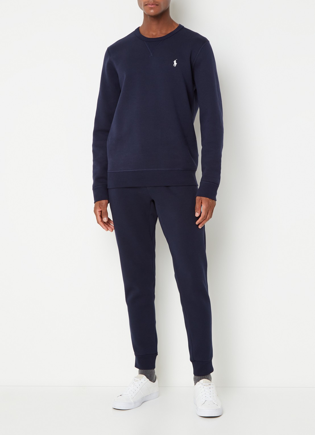 Ralph Lauren Tapered fit joggingbroek met logoborduring - voorkant 4 aviator navy / donkerblauw