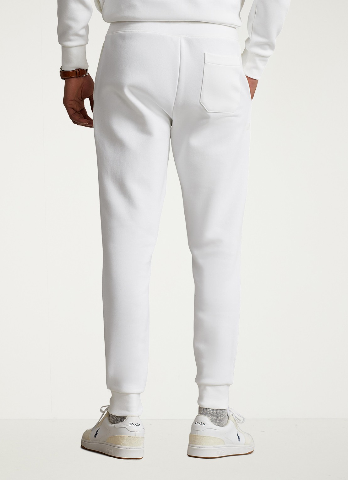 Ralph Lauren Tapered fit joggingbroek met logoborduring - achterkant white / wit