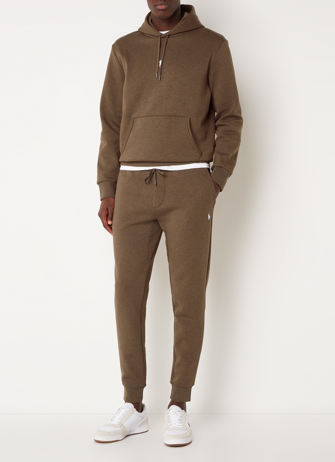 Ralph Lauren Tapered fit joggingbroek met logoborduring - voorkant 4 cedar heather / bruin