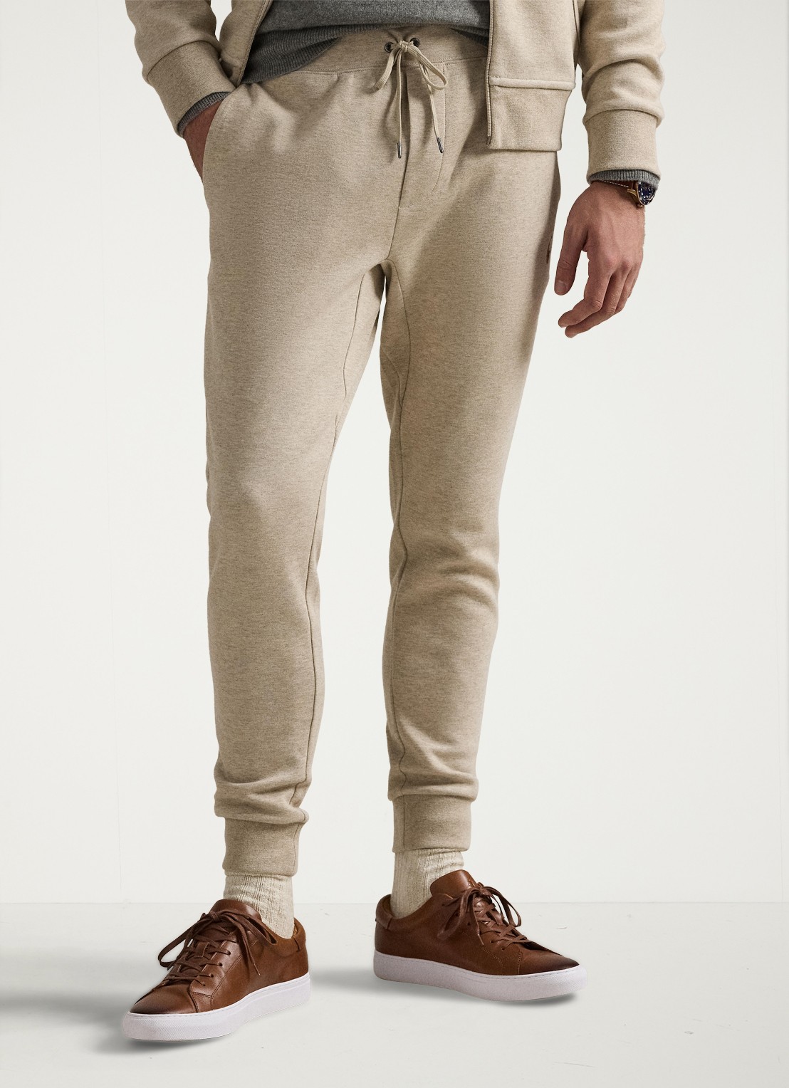 Ralph Lauren Tapered fit joggingbroek met logoborduring - detail tuscan beige / beige