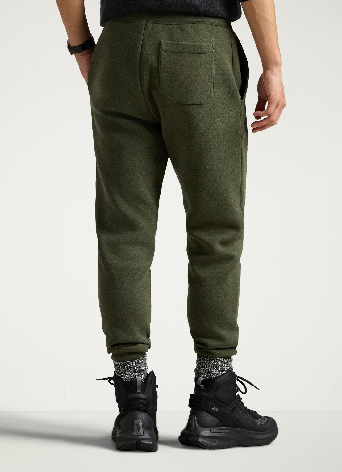 Ralph Lauren Tapered fit joggingbroek met logoborduring - achterkant 3 alphine heather / legergroen