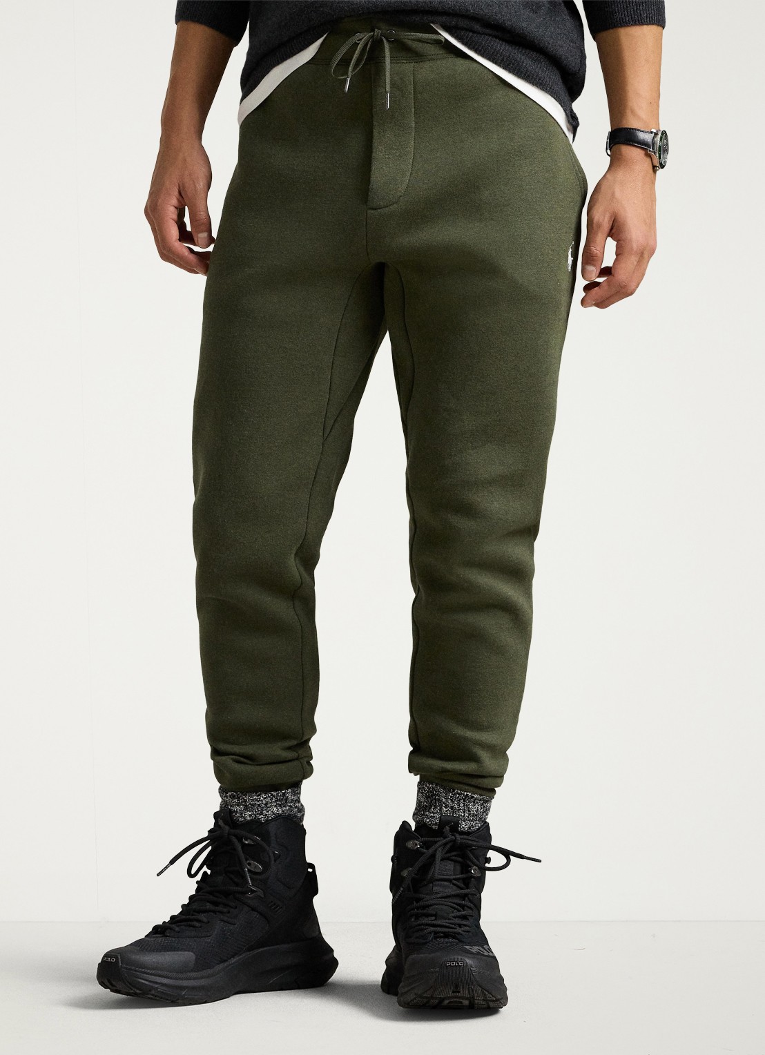 Ralph Lauren Tapered fit joggingbroek met logoborduring - detail alphine heather / legergroen