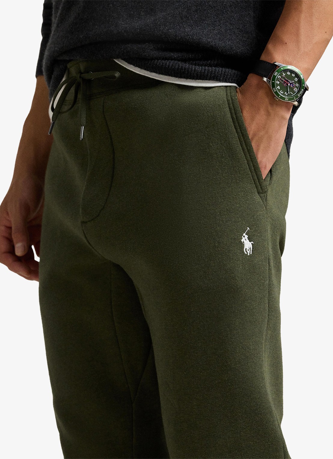 Ralph Lauren Tapered fit joggingbroek met logoborduring - detail 2 alphine heather / legergroen