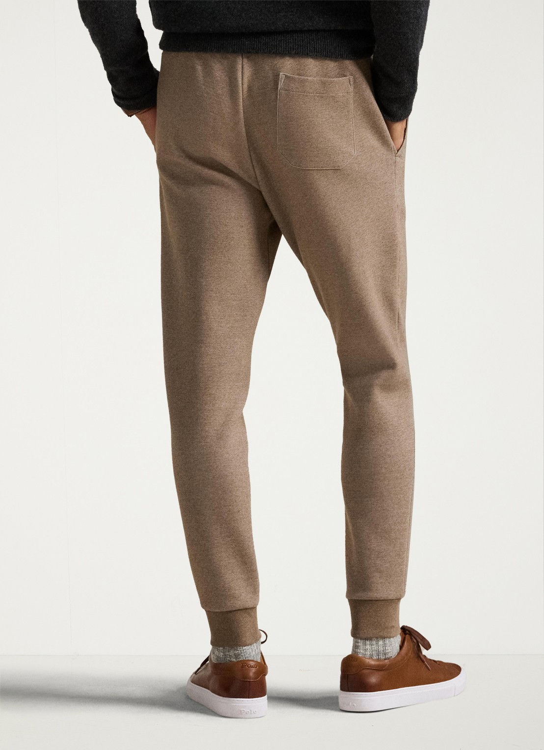 Ralph Lauren Tapered fit joggingbroek met logoborduring - achterkant 5 brown heather / lichtbruin