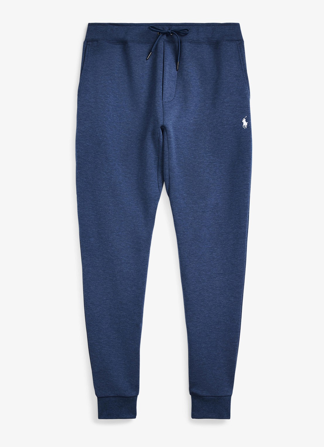 Ralph Lauren Tapered fit joggingbroek met logoborduring - voorkant 3 derby blue heather / blauw