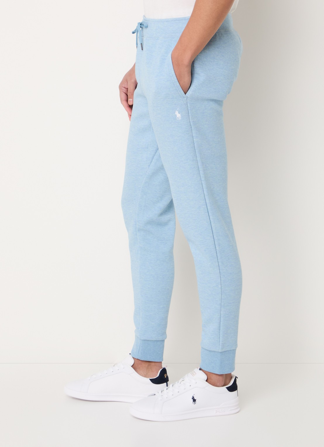 Ralph Lauren Tapered fit joggingbroek met logoborduring - detail 3 modern blue heather / blauw