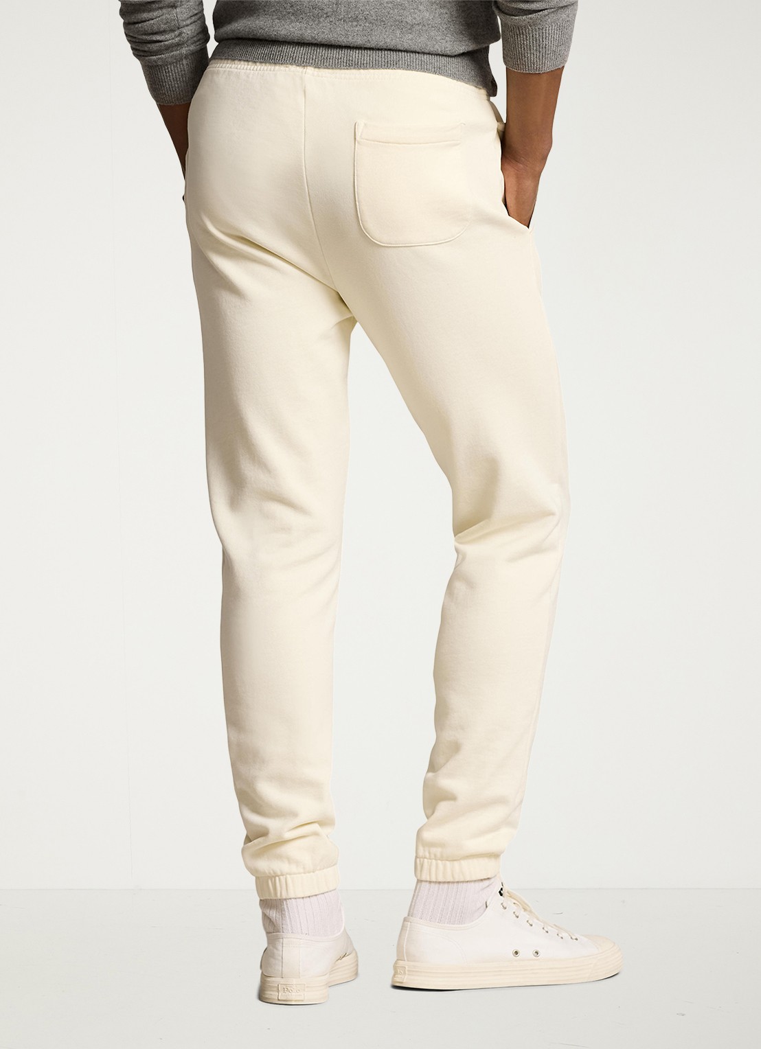 Ralph Lauren Tapered fit joggingbroek met logoborduring - achterkant clubhouse cream / creme