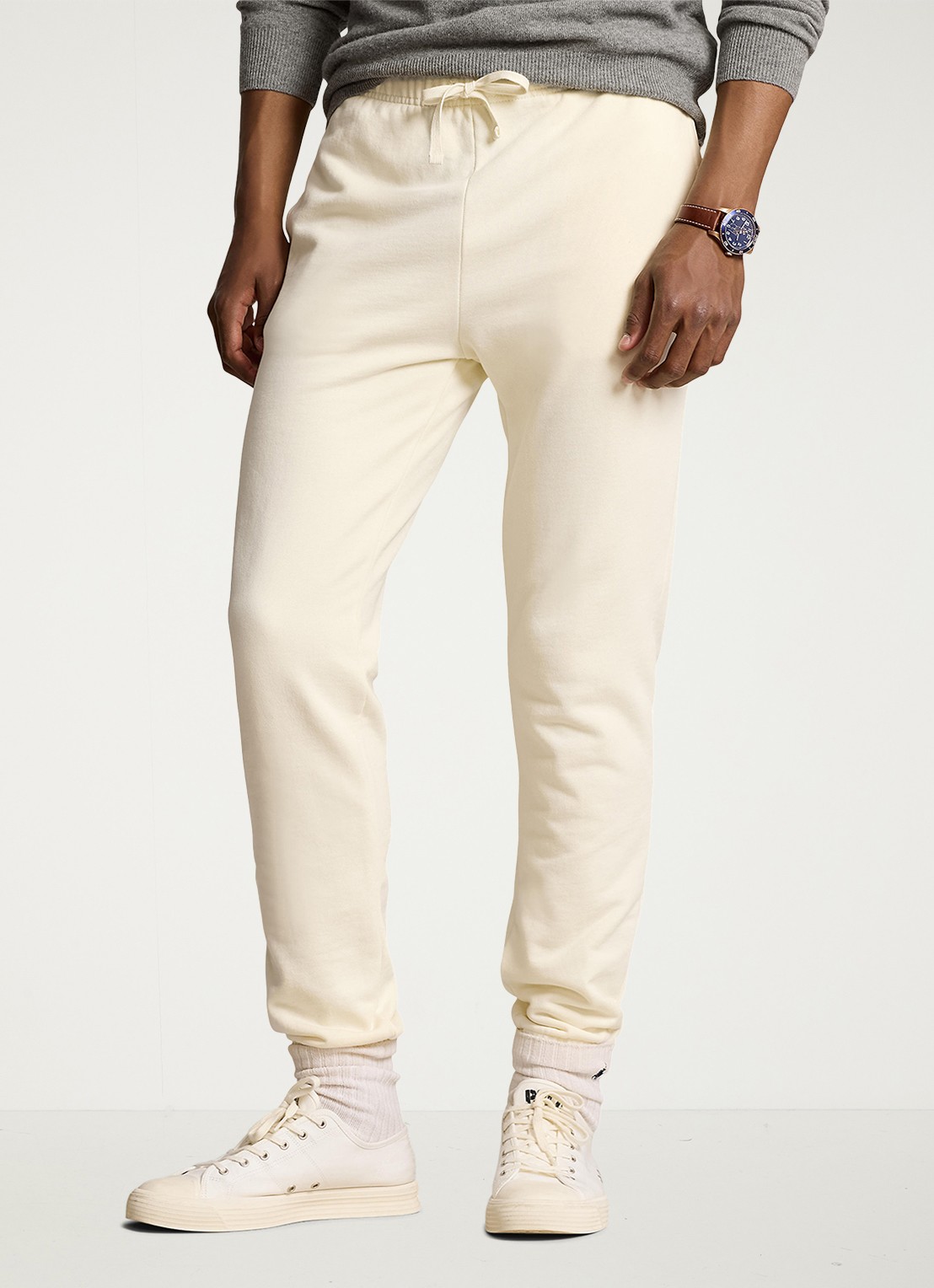 Ralph Lauren Tapered fit joggingbroek met logoborduring - detail 2 clubhouse cream / creme