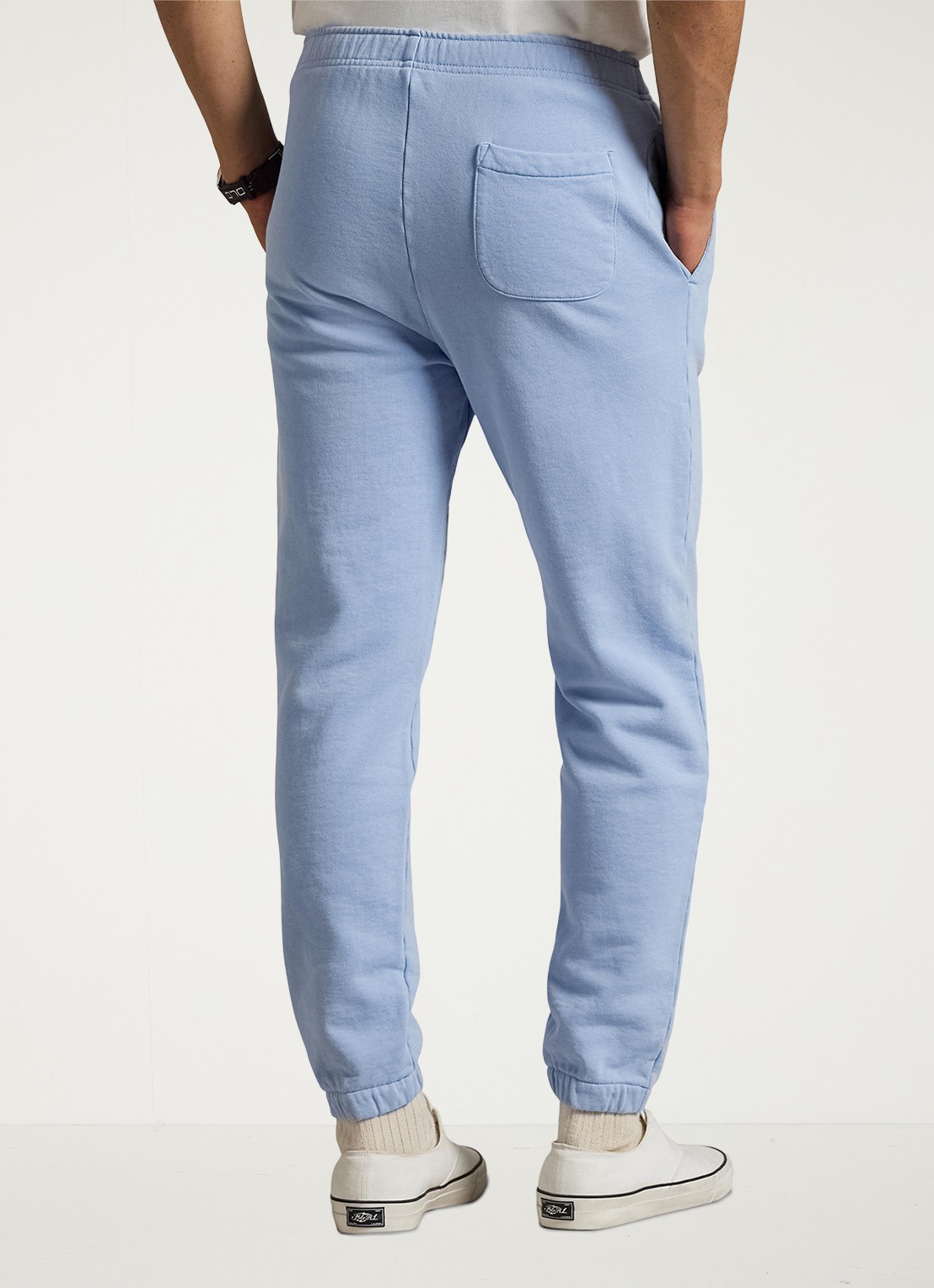 Ralph Lauren Tapered fit joggingbroek met logoborduring - achterkant lichtblauw