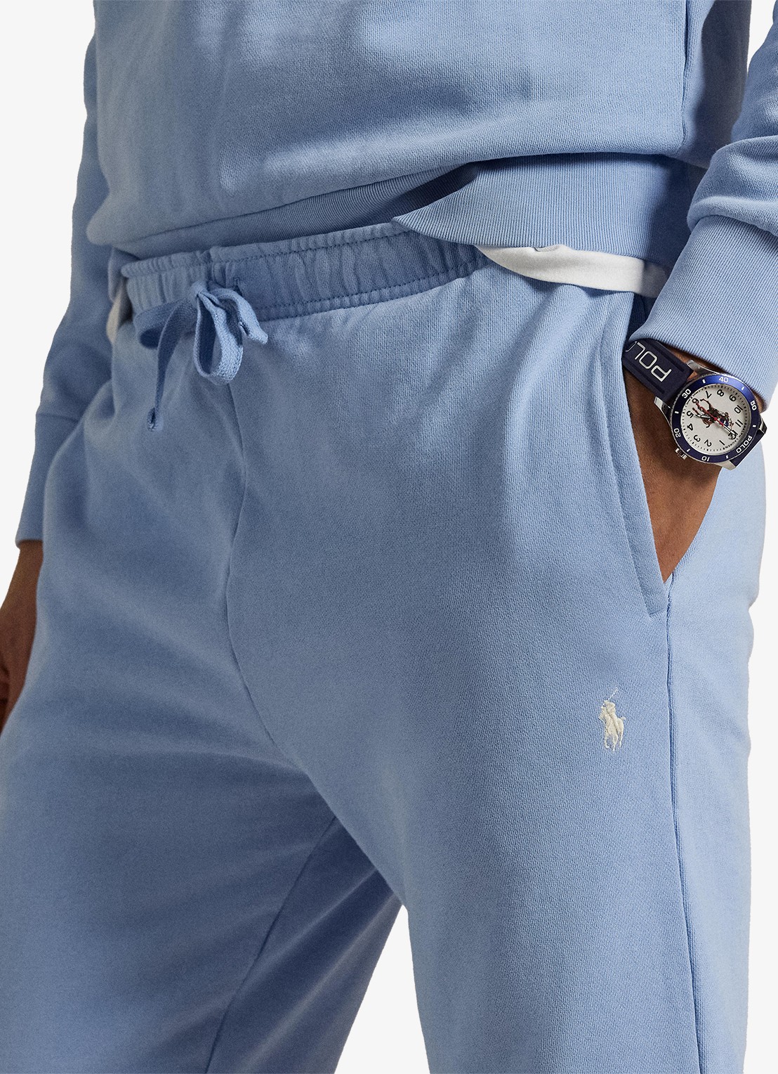 Ralph Lauren Tapered fit joggingbroek met logoborduring - detail 5 lichtblauw