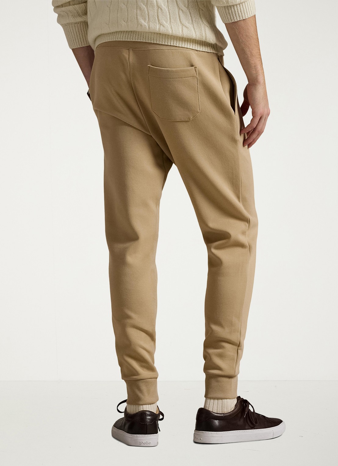 Ralph Lauren Tapered fit joggingbroek met logoborduring - achterkant beige