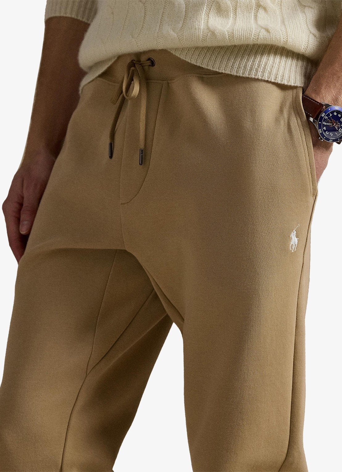 Ralph Lauren Tapered fit joggingbroek met logoborduring - detail 5 beige