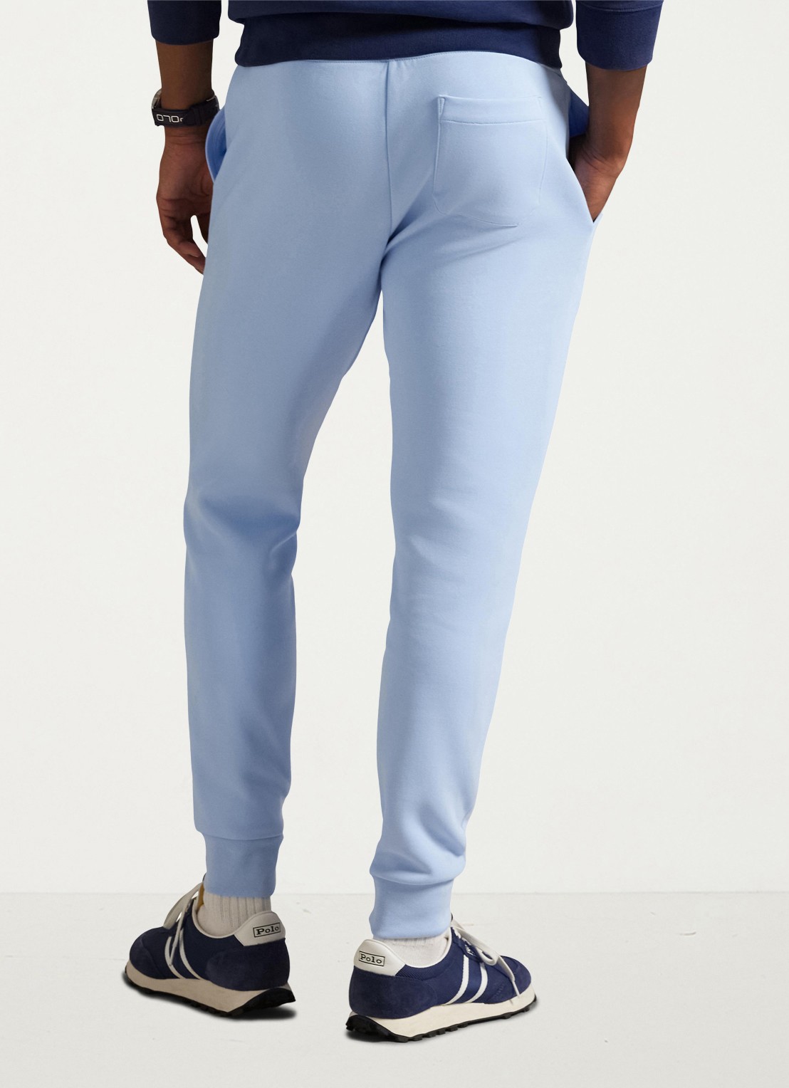 Ralph Lauren Tapered fit joggingbroek met logoborduring - achterkant 5 office blue / lichtblauw