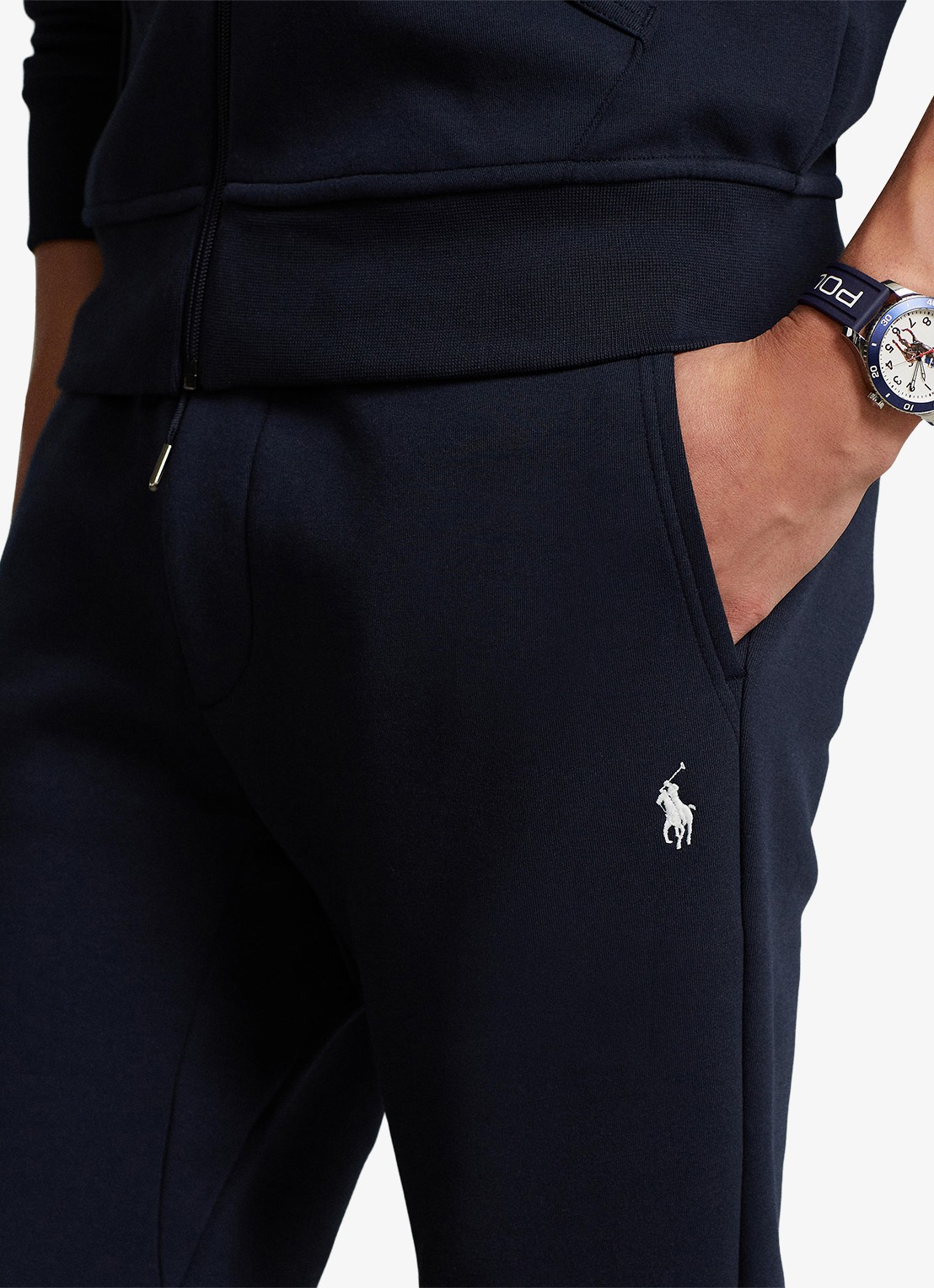 Ralph Lauren Tapered fit joggingbroek met logoborduring - detail 9 aviator navy / donkerblauw