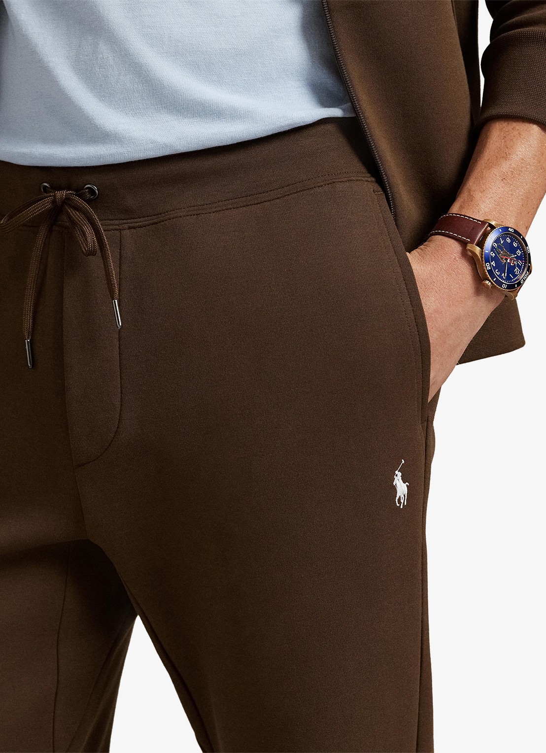 Ralph Lauren Tapered fit joggingbroek met logoborduring - detail 2 branch brown / bruin