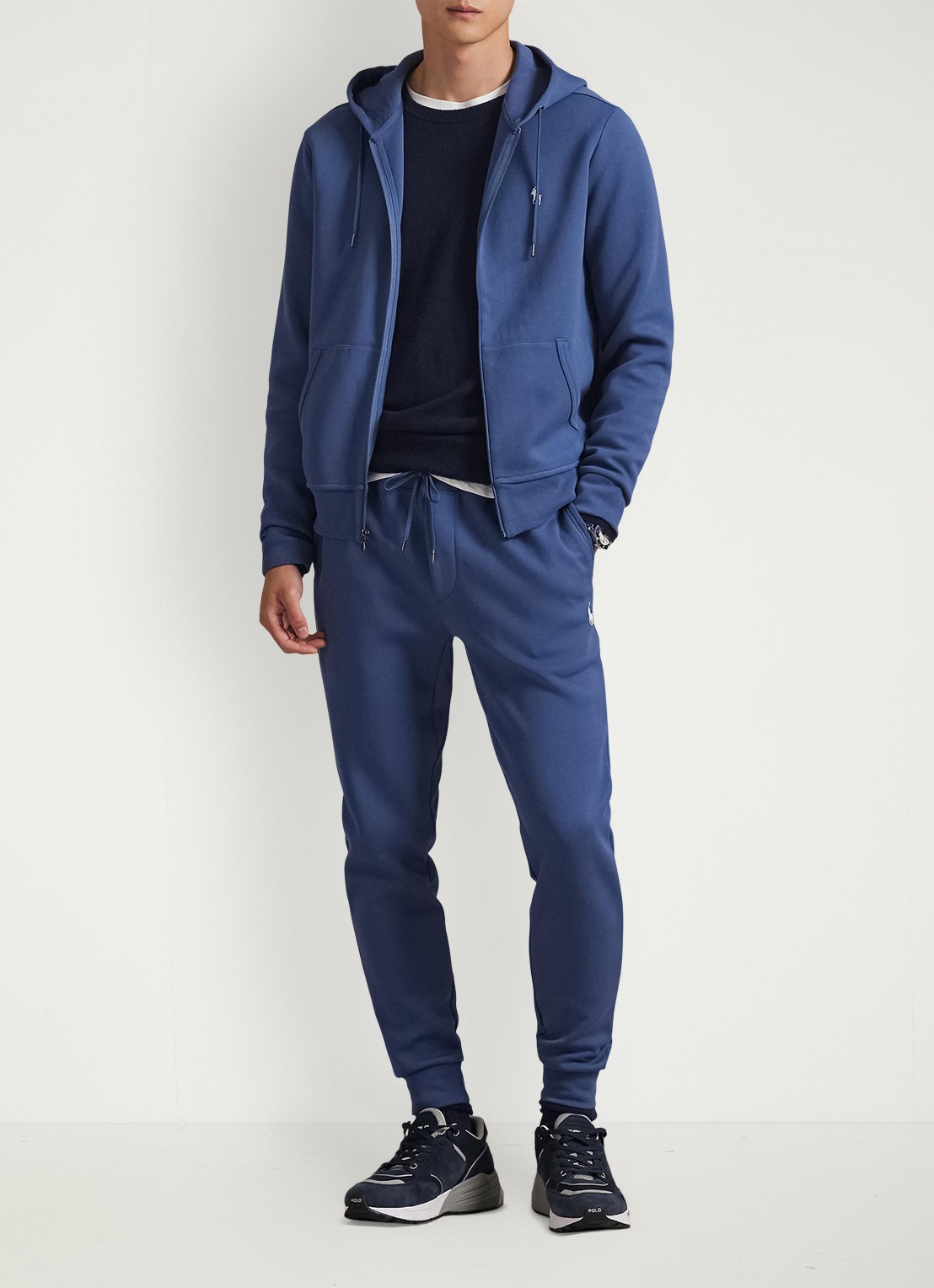 Ralph Lauren Tapered fit joggingbroek met logoborduring - voorkant 3 night navy