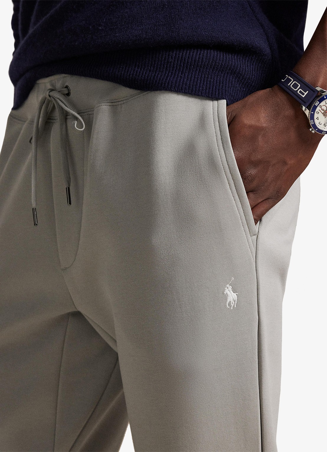 Ralph Lauren Tapered fit joggingbroek met logoborduring - detail 5 soft grey