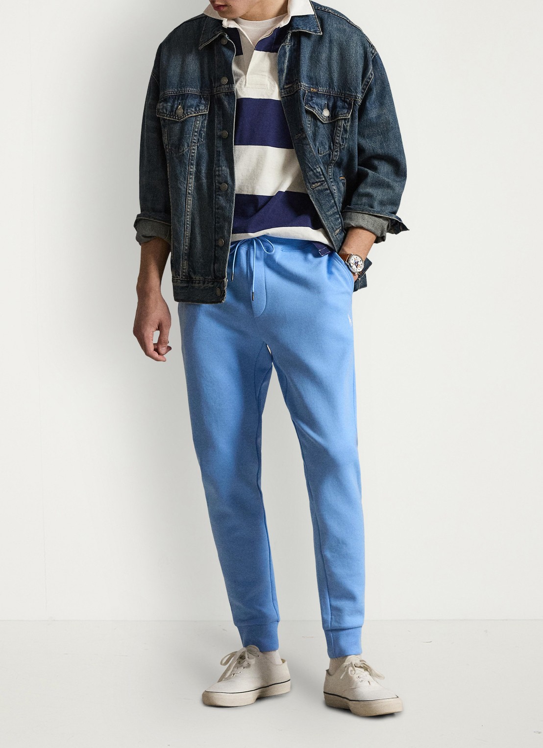 Ralph Lauren Tapered fit joggingbroek met logoborduring - detail chatham blue